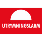 Skylt utrymningslarm 80x50mm