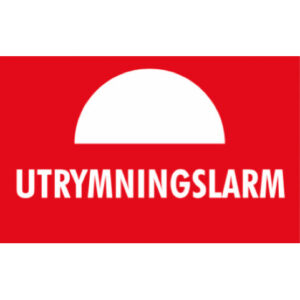 Skylt utrymningslarm 80x50mm