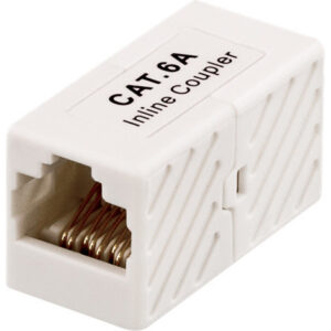 Skarvdon RJ45 Cat6a UTP oskärmad hona-hona vit