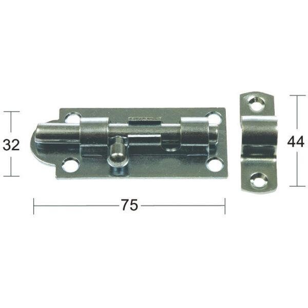 Skjutregel 766 75mm galv SB