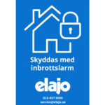 Skylt Inbrottslarm PVC A3 297x420mm Elajo