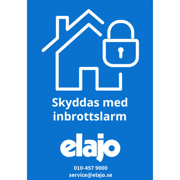 Skylt Inbrottslarm PVC A3 297x420mm Elajo