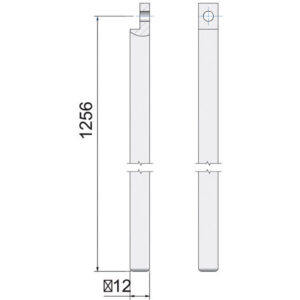 Garagestång 12x12x1256mm