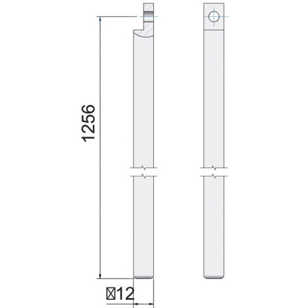 Garagestång 12x12x1256mm