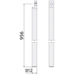 Garagestång 12x12x956mm