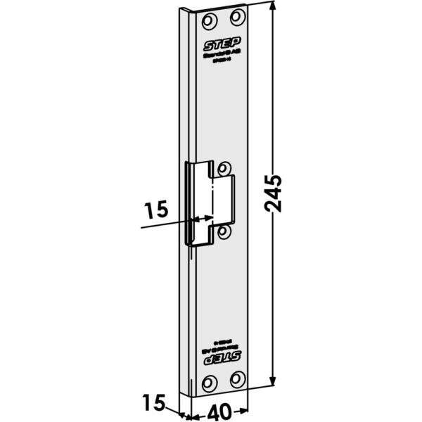 Monteringsstolpe ST4060-15 vinklad 15mm