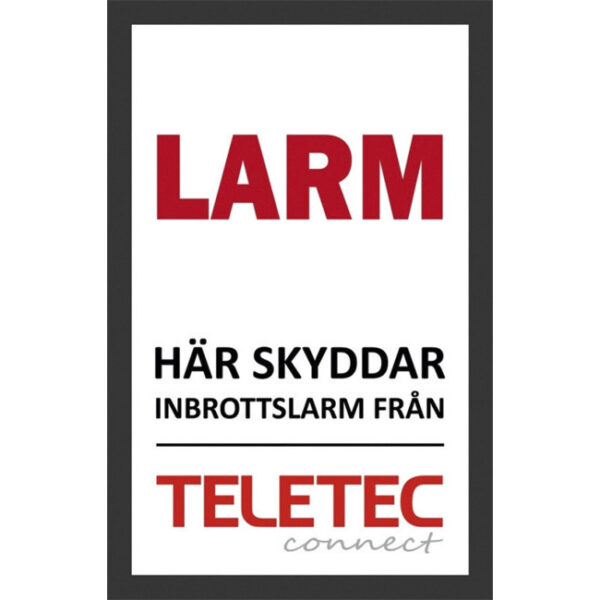 Skylt Larm hålad 65x100mm