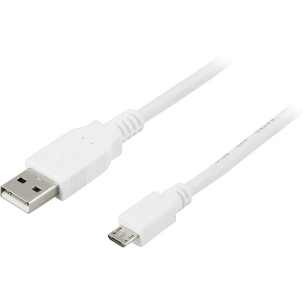 USB kabel NoKey typ A till Micro typ B 1m vit